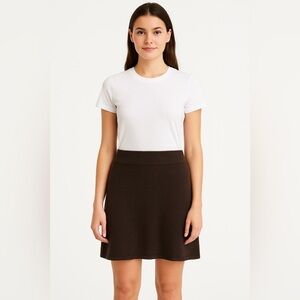 White + Warren 100% Cashmere A-Line Skirt Truffle Heather NWT Size M $198 Retail